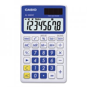 Casio SL-300SVCBE Handheld Calculator, 8-Digit LCD, Blue CSOSL300VCBE SL-300VC-BE