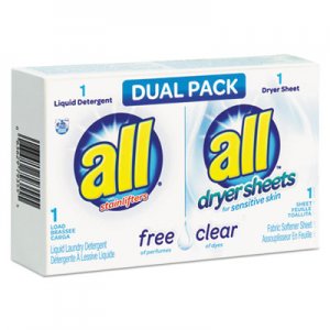 All Free Clear HE Liquid Laundry Detergent/Dryer Sheet Dual Vend Pack, 100/Ctn VEN2979355 1R-2979355