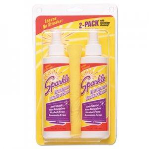 Sparkle Flat Screen and Monitor Cleaner, Pleasant Scent, 8 oz Bottle, 2/Pack, 6/Carton FUN50128CT 50128