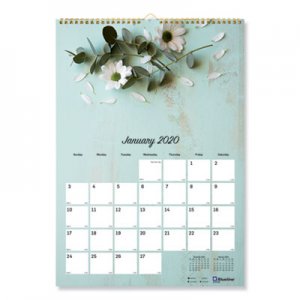 Blueline One Month Per Page Twin Wirebound Wall Calendar, Geometric, 12 x 17, 2018 REDC173122 C173122