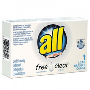 All Free Clear HE Liquid Laundry Detergent, Unscented, 1.6 oz Vend-Box, 100/Carton VEN2979351 R1-2979351