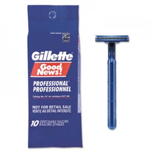 Gillette GoodNews Regular Disposable Razor, 2 Blades, Navy Blue, 10/Pack, 10 Pack/Carton PGC11004CT 11004CT