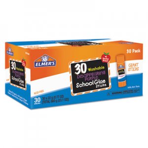 Elmer's Disappearing Purple All Purpose Glue Sticks, 0.77 oz, Dries Clear, 30/Box EPIE605 E605