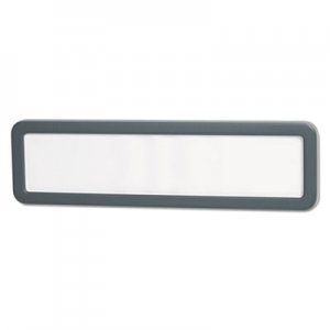 Universal Recycled Cubicle Nameplate with Rounded Corners, 9 x 2 1/2, Charcoal UNV08223