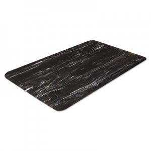 Crown Cushion-Step Surface Mat, 24 x 36, Marbleized Rubber, Black CWNCU2436BK CU 2436BK