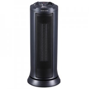 Alera Mini Tower Ceramic Heater, 7 3/8"w x 7 3/8"d x 17 3/8"h, Black