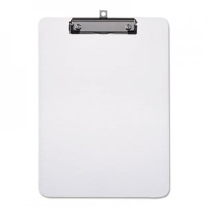 Universal Plastic Clipboard with Low Profile Clip 1/2" Capacity, Holds 8 1/2 x 11, Clear UNV40310