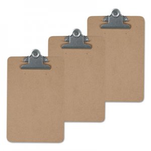 Universal Hardboard Clipboard, 1" Capacity, Holds 8 1/2 x 14, Brown, 3/Pk UNV40305VP