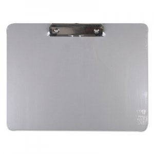 Universal Plastic Brushed Aluminum Clipboard, Landscape, 1/2" Capacity, 11 x 8 1/2 UNV40302