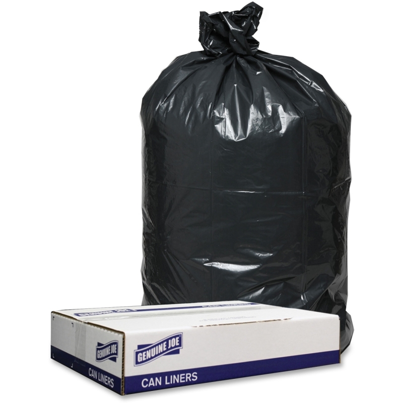 Genuine Joe 1.2mil Black Trash Can Liners 98208 GJO98208