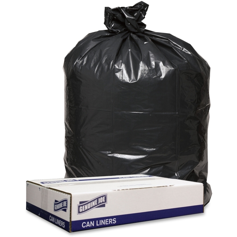 Genuine Joe 1.2mil Black Trash Can Liners 98210 GJO98210