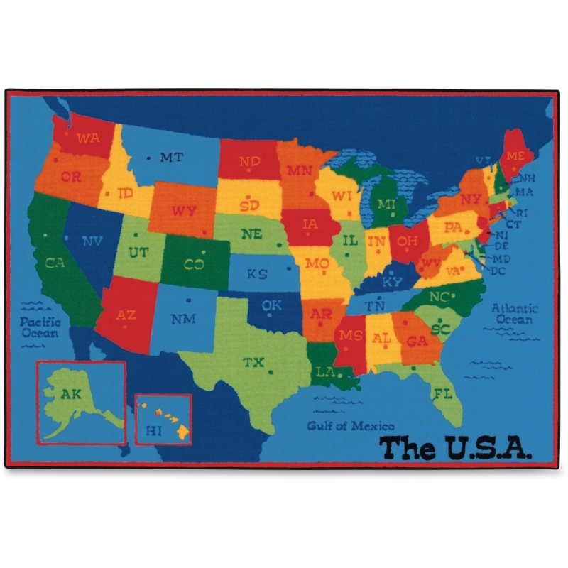 Carpets for Kids Value Line USA Map Design Rug 9695 CPT9695