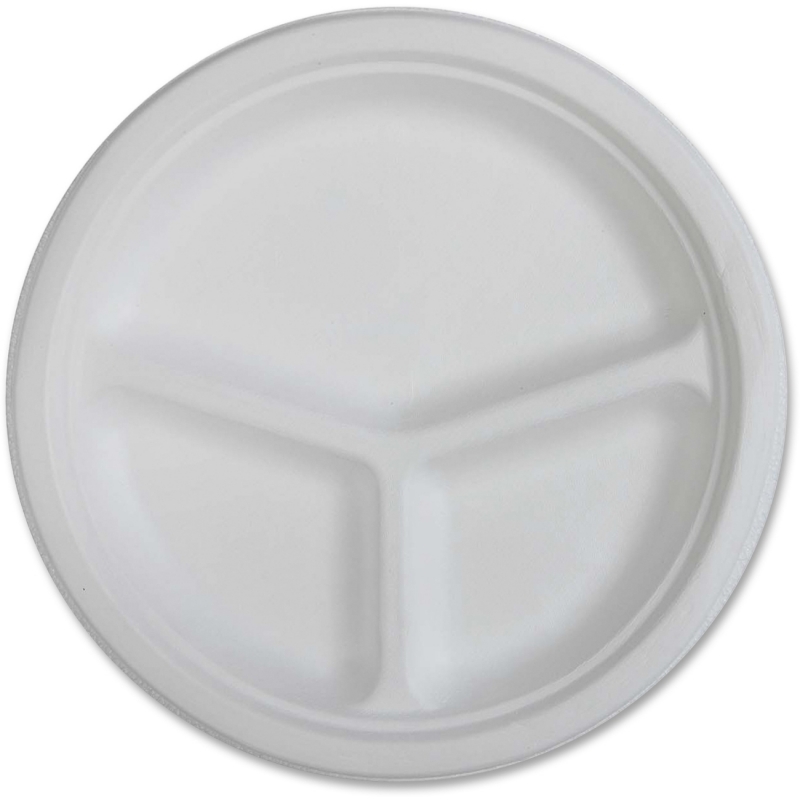 Genuine Joe 3-Compartment Disposable Plates 10219CT GJO10219CT