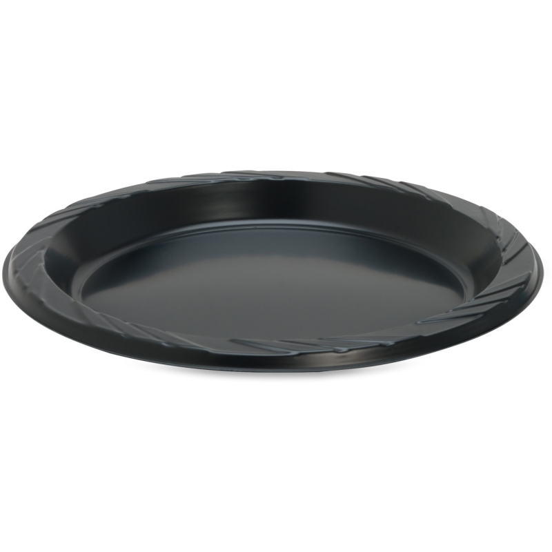 Genuine Joe Reusable Plastic Black Plates 10429CT GJO10429CT