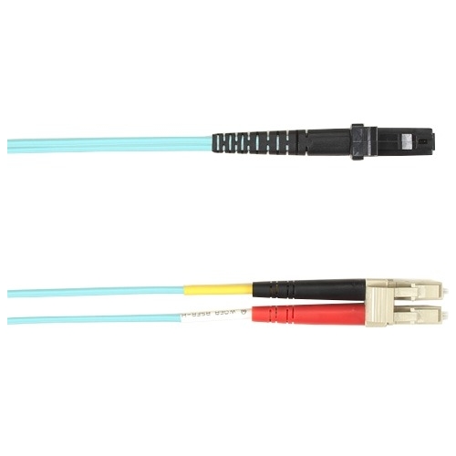 Black Box 10-m, LC-MTRJ, 50-Micron, Multimode, Plenum, Aqua Fiber Optic Cable FOCMP50-010M-LCMT-AQ