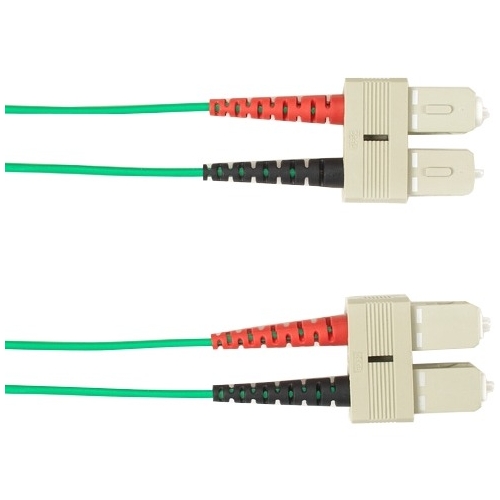 Black Box 3-m, SC-SC, 50-Micron, Multimode, PVC, Green Fiber Optic Cable FOCMR50-003M-SCSC-GN