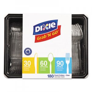 Dixie Heavyweight Polystyrene Cutlery, Clear, Knives/Spoons/Forks, 180/Pack, 10 Packs/Carton DXECH0369DX7 CH0369DX7