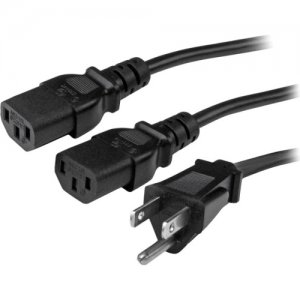 StarTech.com Computer Power Cord - NEMA 5-15P to 2x C13 - 10 ft. PXT101Y10