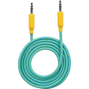 Manhattan 3.5mm Stereo Male to Male, Teal/Yellow, 1.8 m (6 ft.) 394086