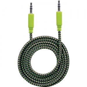 Manhattan 3.5mm Stereo Male to Male, Black/Green, 1 m (3 ft.) 394130