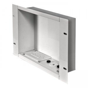 Peerless Recessed Cable Managementand Power Storage Accessory Box With Surge Protected Du IBA2AC-W