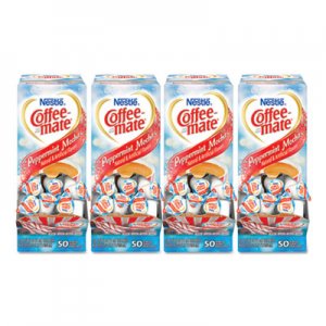 Coffee mate Liquid Coffee Creamer, Peppermint Mocha, 0.38 oz Mini Cups, 50/Box, 4 Boxes/Carton, 200 Total/Carton