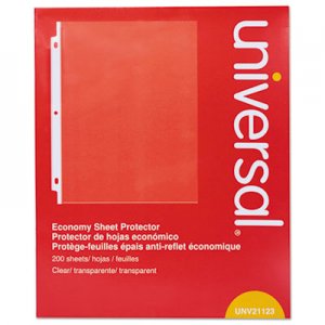 Universal Standard Sheet Protector, Economy, 8 1/2 x 11, Clear, 200/Box UNV21123