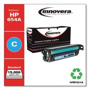 Innovera Remanufactured Cyan Toner, Replacement for HP 654A (CF331A), 15,000 Page-Yield IVRF331A