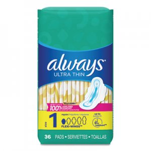 Always Ultra Thin Pads, Regular, 36/Pack, 6 Packs/Carton PGC30656 30656