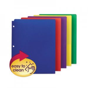 Smead Poly Snap-In Two-Pocket Folder, 11 x 8.5, Assorted, 10/Pack SMD87939 87939