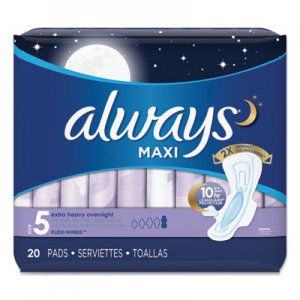 Always Maxi Pads, Extra Heavy Overnight, 20/Pack PGC17902PK 17902PK