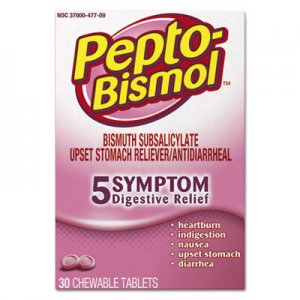 Pepto-Bismol Chewable Tablets, Original Flavor, 30/Box, 24 Box/Carton PGC03977 03977