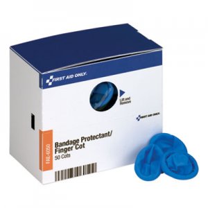 First Aid Only SmartCompliance Refill Finger Cots, Blue, Nitrile, 50/Box FAOFAE6050 FAE-6050