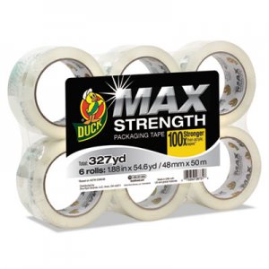 Duck MAX Packaging Tape, 3" Core, 1.88" x 54.6 yds, Crystal Clear, 6/Pack DUC241513 241513