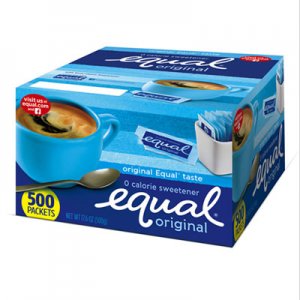 Equal Zero Calorie Sweetener, 0.035 oz Packets, 500/Box EQL20008699 20015448