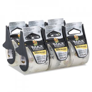 Duck MAX Packaging Tape with Dispenser, 1.5" Core, 1.88"x 22 yds, Crystal Clear, 6/Pack DUC284983 284983