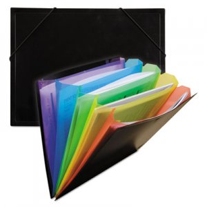 C-Line Rainbow Document Sorter/Case, 5-Pocket, 5" Expansion, Letter, Black/Multi CLI59011 59011