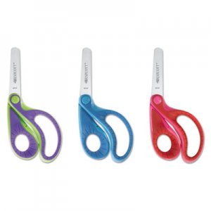 Westcott Ergo Jr. Kids' Scissors, Rounded Tip, 5" Long, 1.5" Cut Length, Randomly Assorted Offset Handles ACM16670 16670