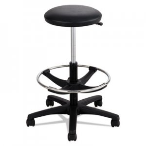 Safco Extended-Height Lab Stool, 32" Seat Height, Supports up to 250 lbs., Black Seat/Black Back, Black Base SAF3436BL