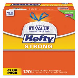 Hefty Ultra Strong Scented Tall Kitchen Bags, 13gal, 0.9 Mil, White, 120/Box PCTE84562 E84562