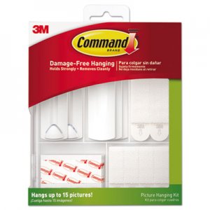 Command Picture Hanging Kit, White/Clear, Assorted Sizes, 38 Pieces/Pack MMM17213ES 17213-ES