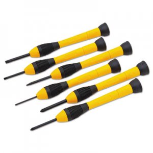 Stanley Tools 6-Piece Precision Screwdriver Set, Black/Yellow BOS66052 66-052