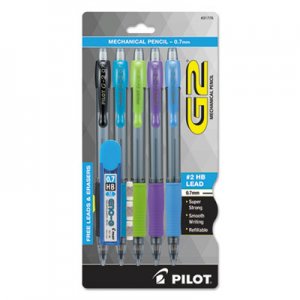 Pilot G2 Mechanical Pencil, 0.7 mm, HB (#2.5), Black Lead, Assorted Barrel Colors, 5/Pack PIL31776 31776