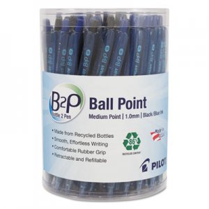 Pilot B2P Bottle-2-Pen Retractable Ballpoint Pen, 1mm, Assorted Ink/Barrel, 36/Pack PIL57050 57050