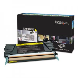 Lexmark C748H1YG High-Yield Toner, 10000 Page-Yield, Yellow, TAA Compliant LEXC748H4YG C748H4YG