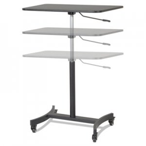 Victor DC500 High Rise Collection Mobile Adjustable Standing Desk, 30.75" x 22" x 29" to 44", Black VCTDC500 DC500