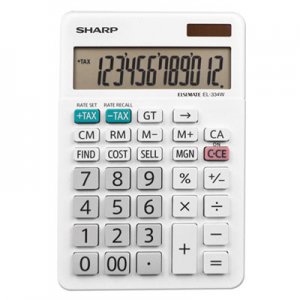 Sharp EL-334W Large Desktop Calculator, 12-Digit LCD SHREL334W EL-334W