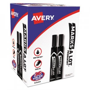 Avery Marks-A-Lot Large Desk-Style Permanent Marker, Chisel Tip, Black, 36/Pack AVE98206 98206
