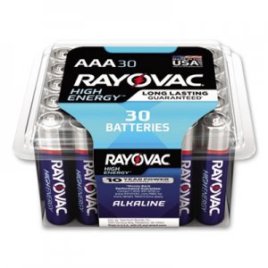 Rayovac High Energy Premium Alkaline AAA Batteries, 30/Pack RAY82430PPK 824-30PPK