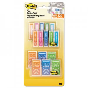Post-it Flags Combo Pack, 1/2" and 1", Assorted Bright Colors, 320/Pack MMM680SH4VAOTG 680-SH4VA-OTG